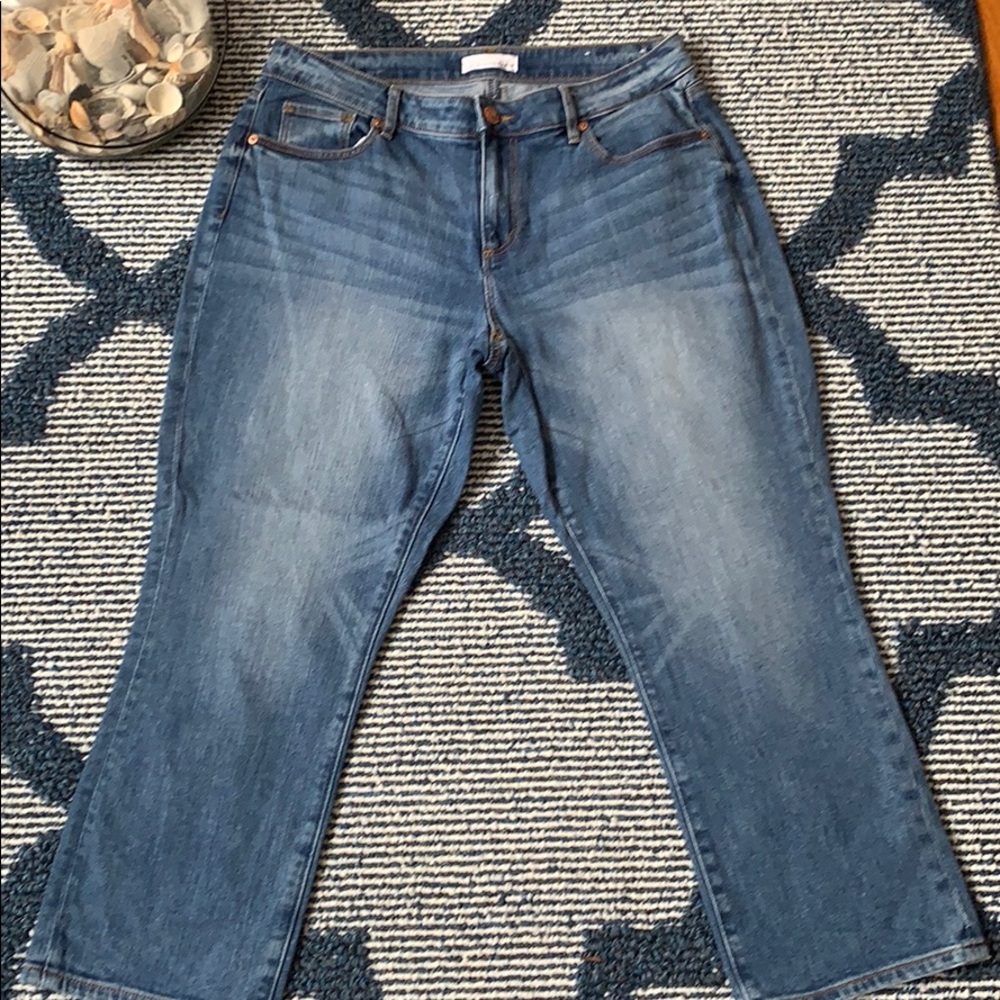 LOFT curvy kicked crop denim